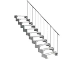 Außentreppe Pertura Tallis mit Geländer 11 Einlegestufen 80 cm Metall