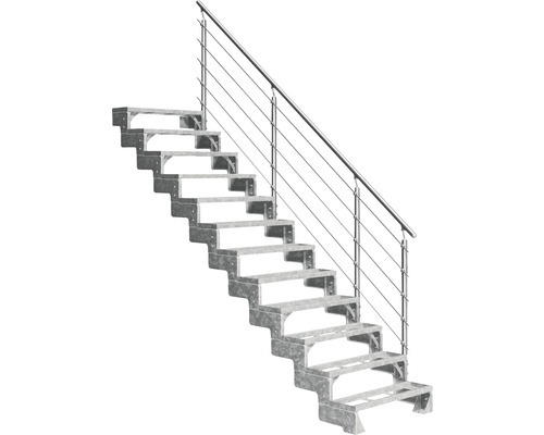 Außentreppe Pertura Tallis mit Prova Geländer 12 Einlegestufen 80 cm Metall