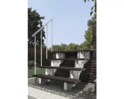 Außentreppe Pertura Petros mit Geländer 3 Stufen Trimax 120 cm dunkelbraun