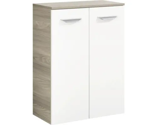 Midischrank Fackelmann Luxor mit 2 Türen 60,5x83x32 cm weiß/esche grau