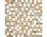 Hornbach Glasmosaik mit Naturstein Crystal CM M435 30,0x30,0 cm beige braun