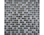 Hornbach Glasmosaik mit Naturstein Crystal CM M465 30,0x30,0 cm grau schwarz