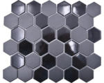 Hornbach Keramikmosaik Hexagon HX09059 32,5x28,1 cm schwarz