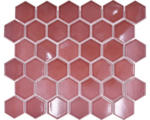 Hornbach Keramikmosaik Hexagon HX 540 32,5x28,1 cm bordeauxrot glänzend