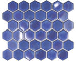 Hornbach Keramikmosaik Hexagon HX 560 32,5x28,1 cm kobaltblau glänzend