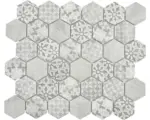 Hornbach Keramikmosaik Hexagon HX Curio G 32,5x28,1 cm grau