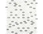 Hornbach Glasmosaik mit Naturstein Crystal XCM B11S 31,0x28,5 cm weiß