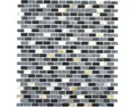 Hornbach Glasmosaik mit Naturstein Crystal XCM B13S 31,0x28,5 cm schwarz