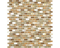 Glasmosaik mit Naturstein Crystal XCM B15S 31,0x28,5 cm beige