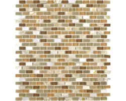 Glasmosaik mit Naturstein Crystal XCM B15S 31,0x28,5 cm beige