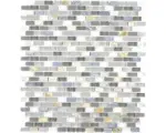Hornbach Glasmosaik mit Naturstein Crystal XCM B17S 31,0x28,5 cm grau