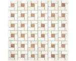 Hornbach Natursteinmosaik Marmor XNM BS17 30,5x30,5 cm beige rot