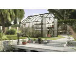 Gewächshaus Vitavia Uranus 9900 Hohlkammerplatten 6 mm inkl. Fundament 257x383 cm smaragd