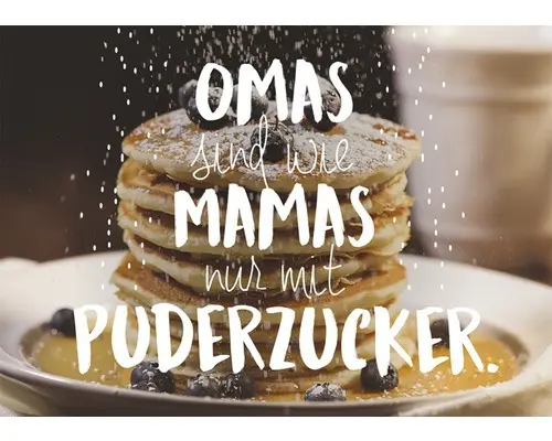 Mini-Briefkarte Omas sind wie Mamas nur mit Puderzucker 7,7x5,5 cm