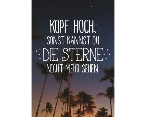 Postkarte Kopf hoch, sonst kannst du die Sterne nicht mehr sehen 10,5x14,8 cm