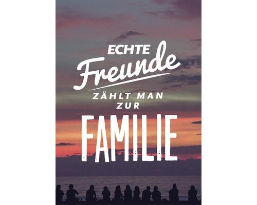 Postkarte Echte Freunde zählt man zur Familie 10,5x14,8 cm