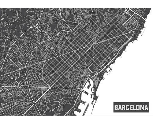 Fototapete 12745V8 Vlies Barcelona Karte 368x254 cm