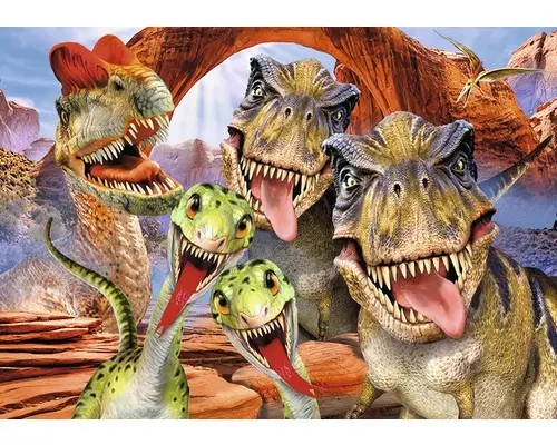 Fototapete Vlies 12845V4 Selfies Dinosaurier 2-tlg. 254x184 cm