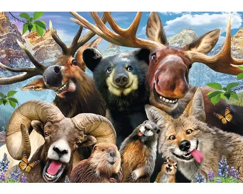 Fototapete 12863P4 Papier Lustige Tier-Selfies 254x184 cm