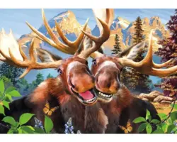 Fototapete 12864P8 Papier Tier-Selfies Elch 368x254 cm