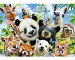 Fototapete 12871V8 Vlies Lustige Tier-Selfies 368x254 cm