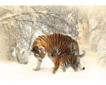 Hornbach Fototapete Vlies 13004V4 Tiger im Schnee 2-tlg. 254x184 cm