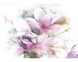 Fototapete 13008V8 Vlies Aquarell Blumen 368x254 cm