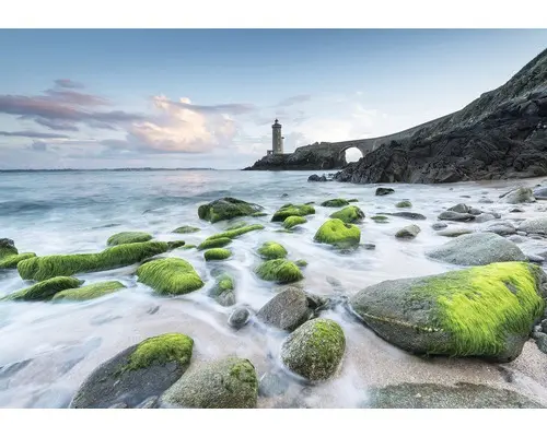 Fototapete Papier 13052P4 Meer und Leuchtturm 2-tlg. 254x184 cm