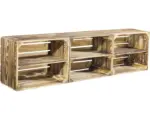 Hornbach Vintage Obstkiste geflammt mit Mittelbrett 50x40x30 cm 3er-Set