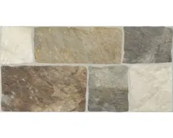 Feinsteinzeug Bodenfliese Leo 30,2x60,4 cm beige creme braun