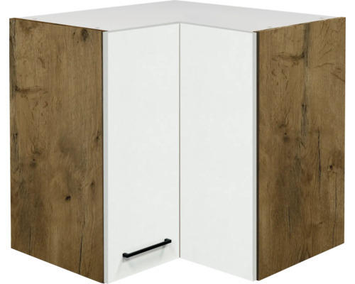 Eckhängeschrank Flex Well Vintea magnolia matt 60x54,8x32 cm mit Drehtür