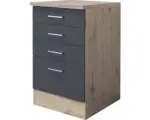 Hornbach Unterschrank Flex Well Tiago basaltgrau 50x85x60 cm mit 4 Laden