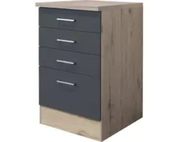 Unterschrank Flex Well Tiago basaltgrau 50x85x60 cm mit 4 Laden