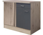 Hornbach Eckunterschrank Flex Well Tiago basaltgrau 110x85x60 cm mit Drehtür