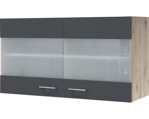 Glashängeschrank Flex Well Tiago basaltgrau 100x54,8x32 cm mit Drehtür