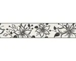 Hornbach Bordüre selbstklebend Blume schwarz weiß mit Glitter 5 m x 13 cm