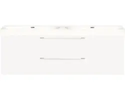 Waschbeckenunterschrank Differnz Somero Mineralguss 57x120x38 cm mit Doppel-Mineralgusswaschbecken weiß