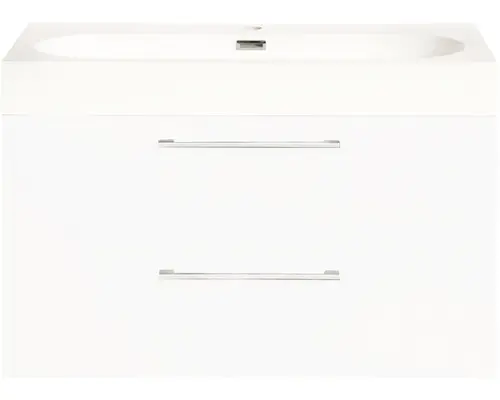 Waschbeckenunterschrank Differnz Somero Mineralguss 57x60x38 cm mit Mineralgusswaschbecken weiß