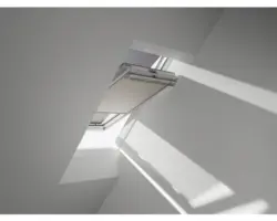 VELUX Vorteils-Set Hitzeschutz Plus Hitzeschutz-Markise transparent schwarz und Verdunkelungsrollo beige DOP 102 1085S