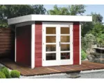 Hornbach Gartenhaus weka Designhaus 126+ Gr. 1 hohes Durchgangsmaß 195 cm, mit Fußboden 295 x 210 cm rot