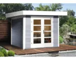 Hornbach Gartenhaus weka Designhaus 126+ Gr. 1 hohes Durchgangsmaß 195 cm, mit Fußboden 295 x 210 cm grau
