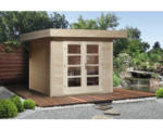 Hornbach Gartenhaus weka Designhaus 126+ Gr. 2 hohes Durchgangsmaß 195 cm, mit Fußboden 295 x 240 cm natur