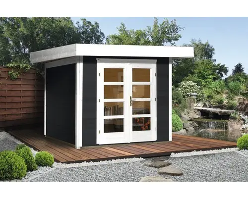 Gartenhaus weka Designhaus 126+ Gr. 2 hohes Durchgangsmaß 195 cm, mit Fußboden 295 x 240 cm anthrazit