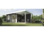 Hornbach Gartenhaus weka Designhaus 213 B+ Gr. 2 hohes Durchgangsmaß 195 cm, mit Fußboden, hohes Durchgangsmaß 195 cm und Schleppdach 593 x 298 cm anthrazit