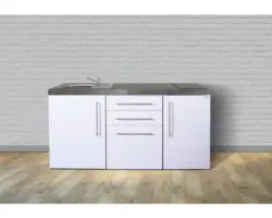 Miniküche Stengel Premiumline MP170 170x60 cm Becken links weiß glänzend mit Induktionskochfeld