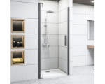 Hornbach Drehtür für Nische Breuer Europa Design 800x2000 mm Anschlag links Echtglas Klar hell schwarz