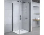 Hornbach Duschseitenwand für Drehtür Breuer Europa Design 800x2000 mm Anschlag links Echtglas Klar hell schwarz