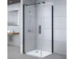 Hornbach Duschseitenwand für Drehtür Breuer Europa Design 800x2000 mm Anschlag rechts Echtglas Klar hell schwarz