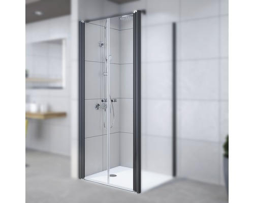 Pendeltür für Seitenwand Breuer Elana 6 750x2000 mm Dekorglas Intima schwarz