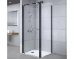 Drehtür für Seitenwand Breuer Elana 6 900x2000 mm Anschlag links Dekorglas Bella C schwarz
